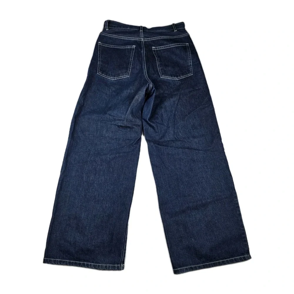 Kowtow Jeans Womens Size Small Wide Leg Dark Wash Blue Denim Pants - Picture 2 of 11